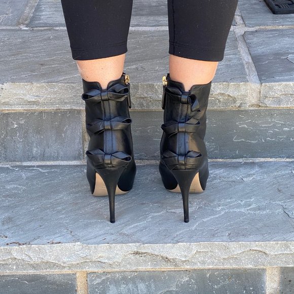 *SOLD* Valentino Bow-Back Ankle Booties - Picture 2 of 4